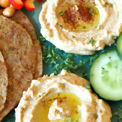 Wholesome Bites: Whole Wheat Mini Pita with Creamy Hummus