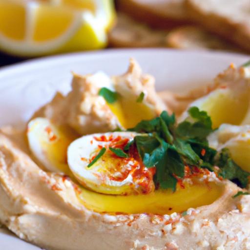 Elevate Your‍ Snack: Hard-Boiled Eggs ⁣Paired‌ with ‌Creamy Hummus