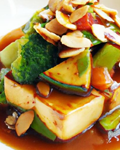 Savory Baked Tofu with Creamy Peanut Sauce Delight