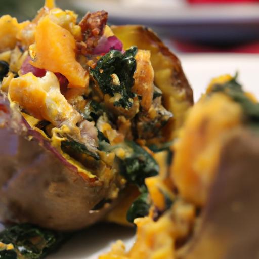 Twist on Comfort: Chicken & ⁢Spinach​ Stuffed Sweet Potato