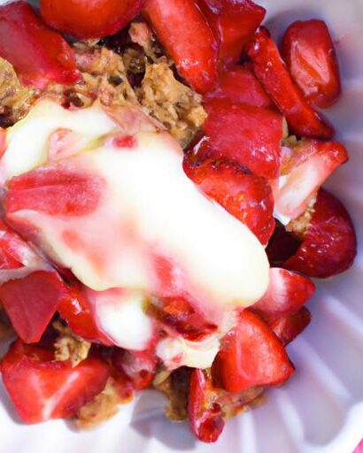 Sun-Kissed Vegan Strawberry Rhubarb Crisp Delight