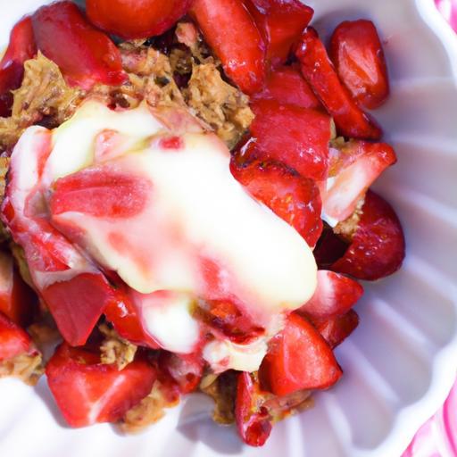 Sun-Kissed Vegan Strawberry Rhubarb Crisp Delight