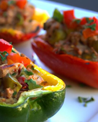 Mediterranean Delight: Tuna & Avocado Stuffed Peppers Recipe
