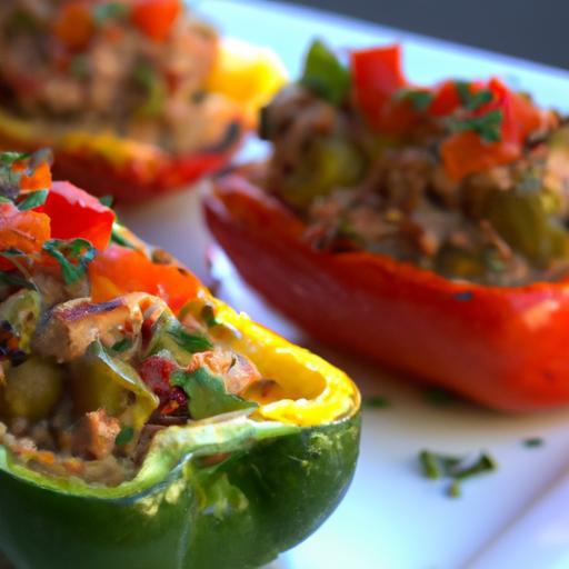 Mediterranean Delight: Tuna & Avocado Stuffed Peppers Recipe
