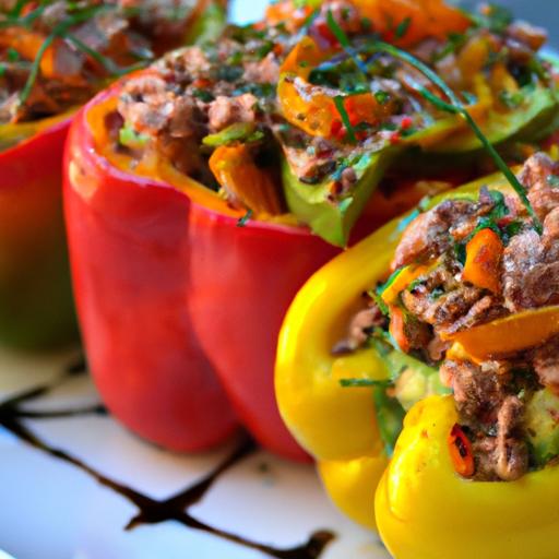 Mediterranean Delight: Tuna & Avocado Stuffed Peppers Recipe