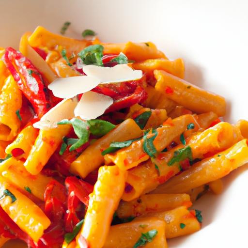One-Pot roasted Red Pepper Pasta: Quick,Creamy Delight
