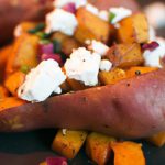 Savory Roasted Sweet Potatoes with Crumbled Feta Magic