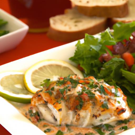 Savor Baked Lebanese Fish with Creamy Tahini sauce Delight